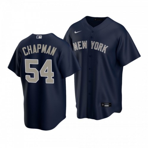 Yankees Aroldis Chapman 2020 Season Replica Navy Alternate Jersey [Clearance Sale]