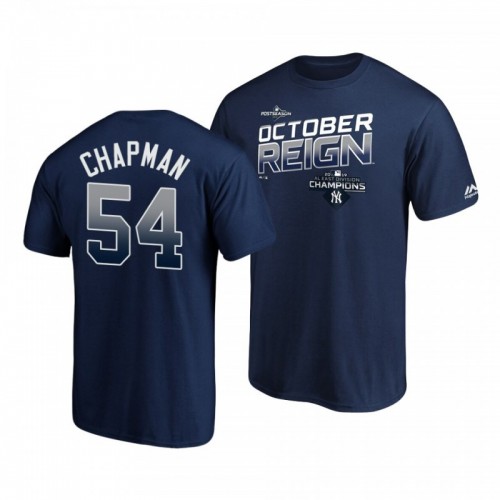 Aroldis Chapman 2019 AL East Division Champions Navy Yankees Locker Room Shirt [Clearance Sale]