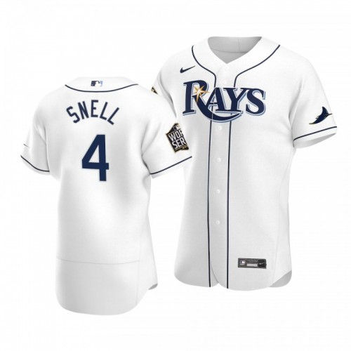 Rays Blake Snell 2020 World Series White Authentic Home Jersey [Clearance Sale]
