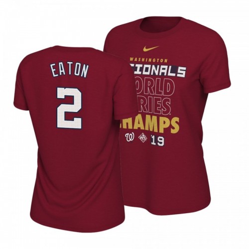 Nationals Adam Eaton 2019 World Series Champions Red Celebration Women's Shirt [Clearance Sale]