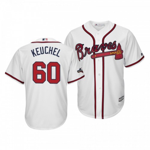 Men's Braves Dallas Keuchel White 2019 Postseason Cool Base Official Jersey [Clearance Sale]