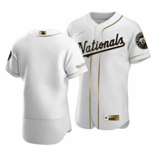 Men's Nationals White Golden Edition Authentic Jersey [Clearance Sale]