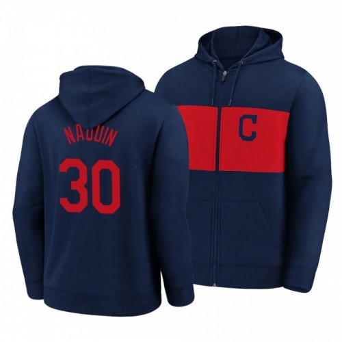 Indians Tyler Naquin Team Twill Full-Zip Navy Jacket [Clearance Sale]