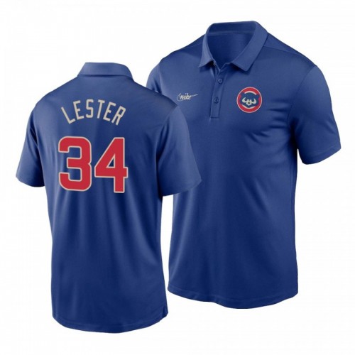 Chicago Cubs Jon Lester Cooperstown Collection Performance Royal Polo [Clearance Sale]