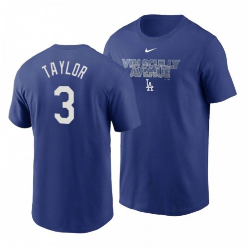Dodgers Chris Taylor Stadium Filled Royal T-Shirt [Clearance Sale]