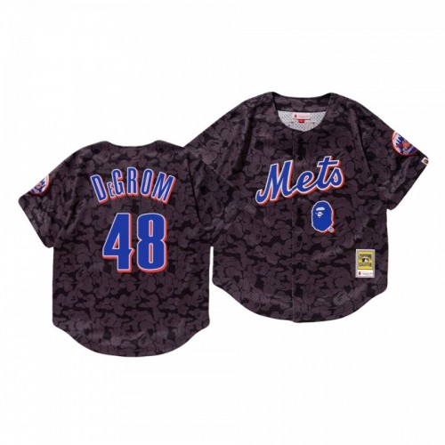 Mets Jacob deGrom BAPE x Mitchell & Ness Limited Charcoal Jersey [Clearance Sale]