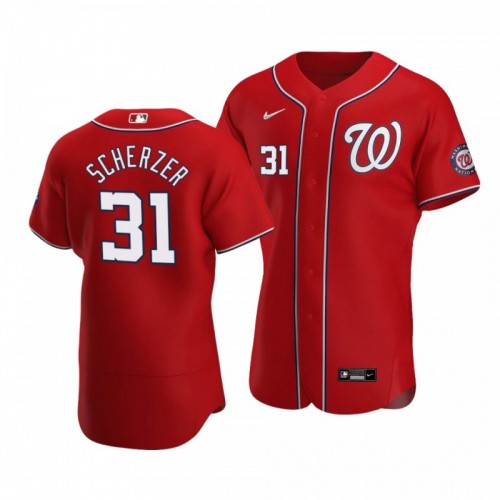 Nationals Max Scherzer 2020 Season Authentic Red Alternate Jersey [Clearance Sale]